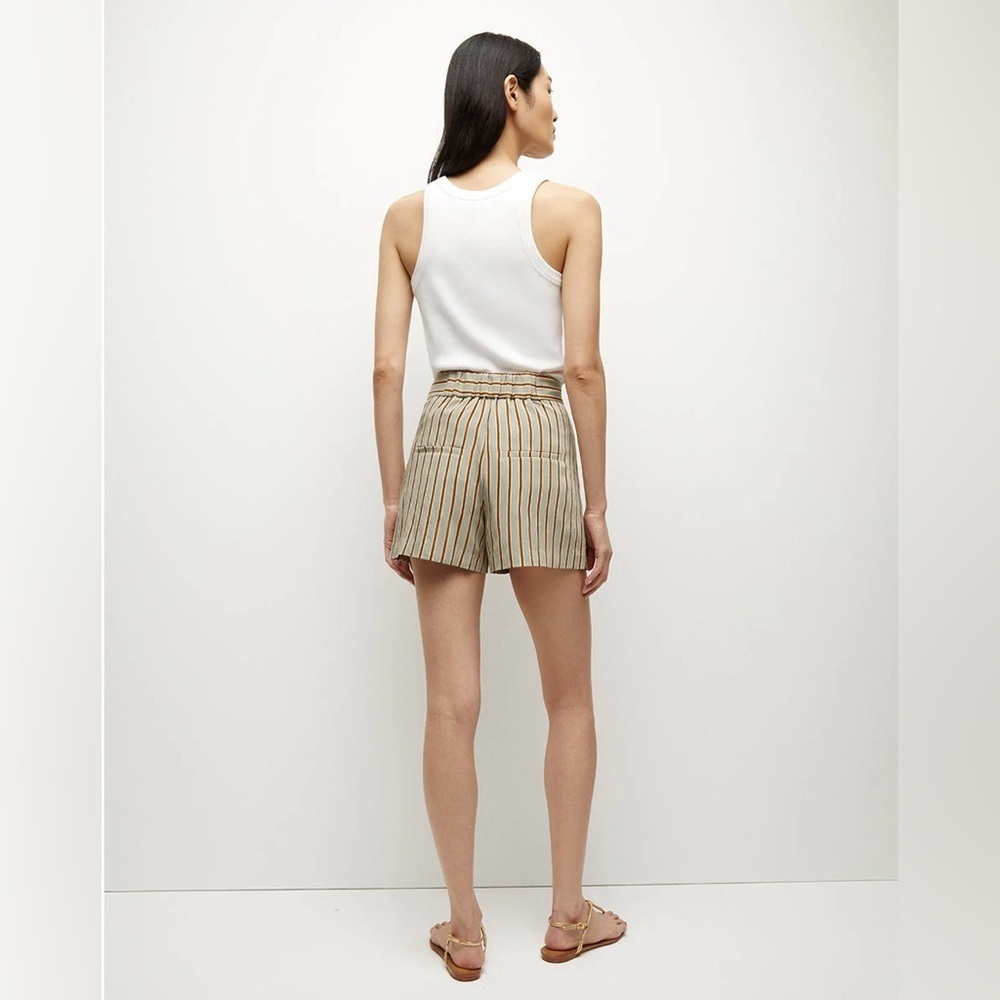 Veronica Beard Elbe striped short 4 High Rise Green Seafoam - Picture 7 of 13